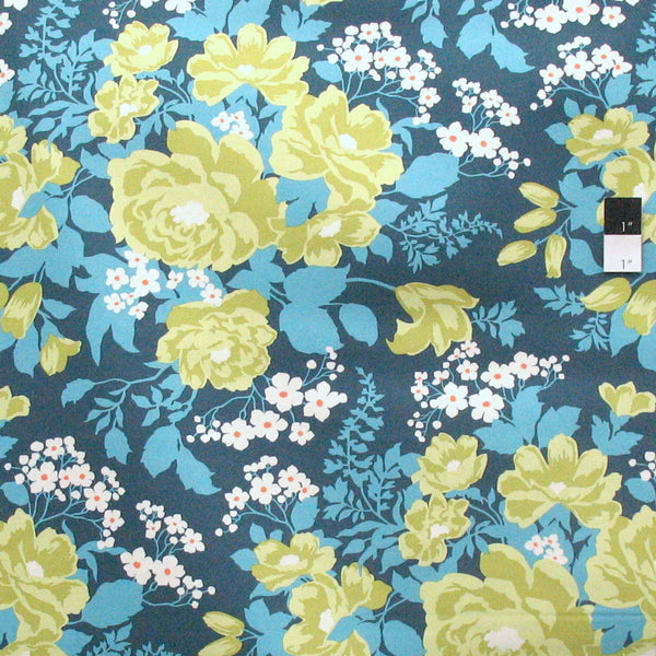 Joel Dewberry - Flora Sateen - Rose Bouquet - Eucalyptus