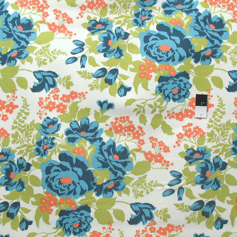 Joel Dewberry - Flora Sateen - Rose Bouquet - Carrot